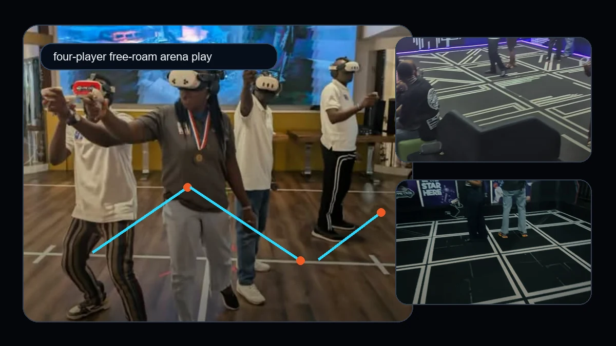 Players using a VR arena setup for an immersive gaming venue