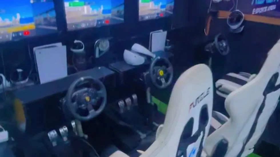 Racing simulator experience at Player One Game Cafe Lagos