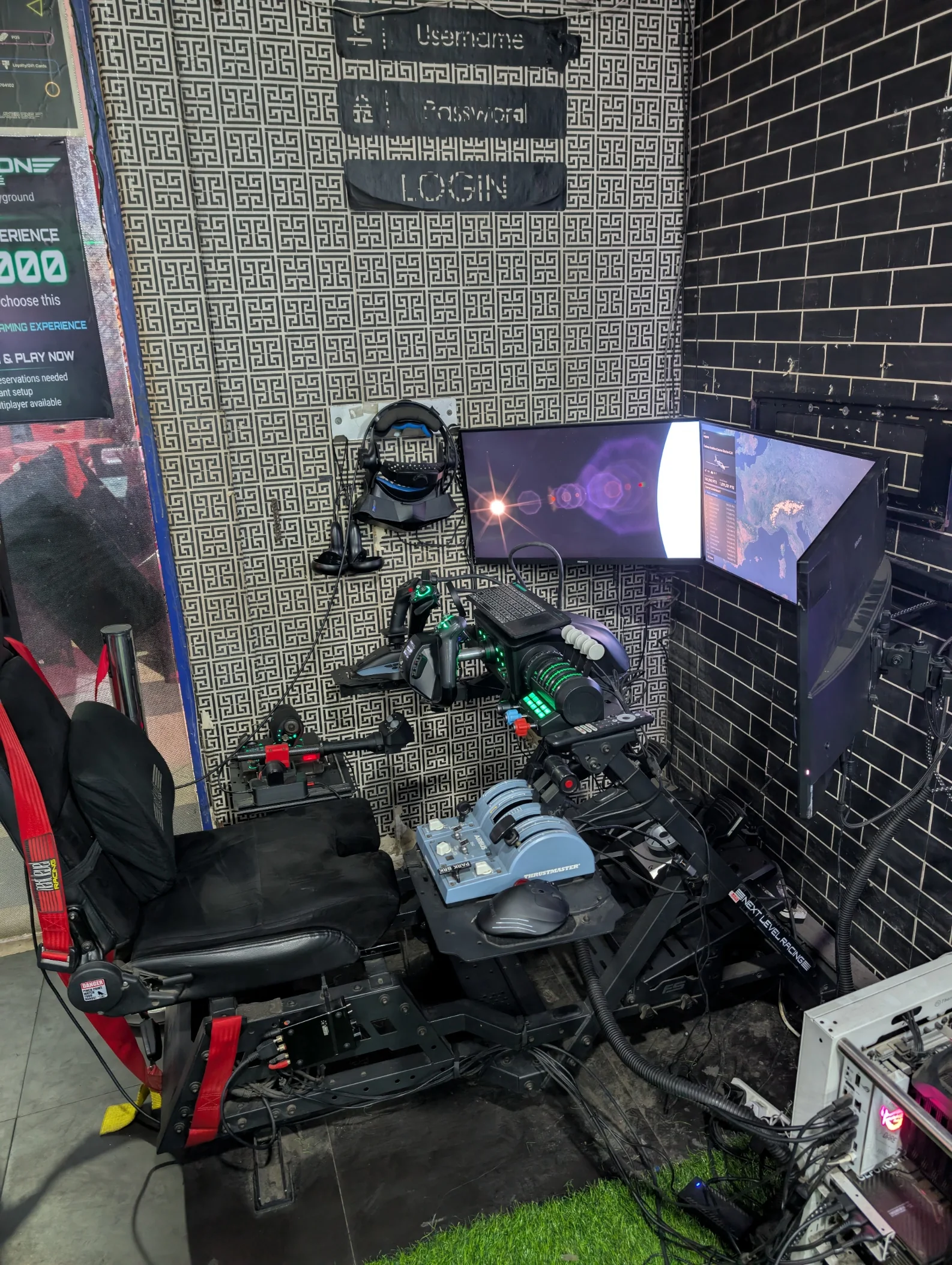Player One flight simulator equipment ready for immersive play
