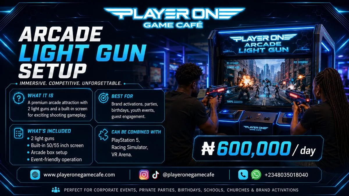 Player One arcade light gun event rental package