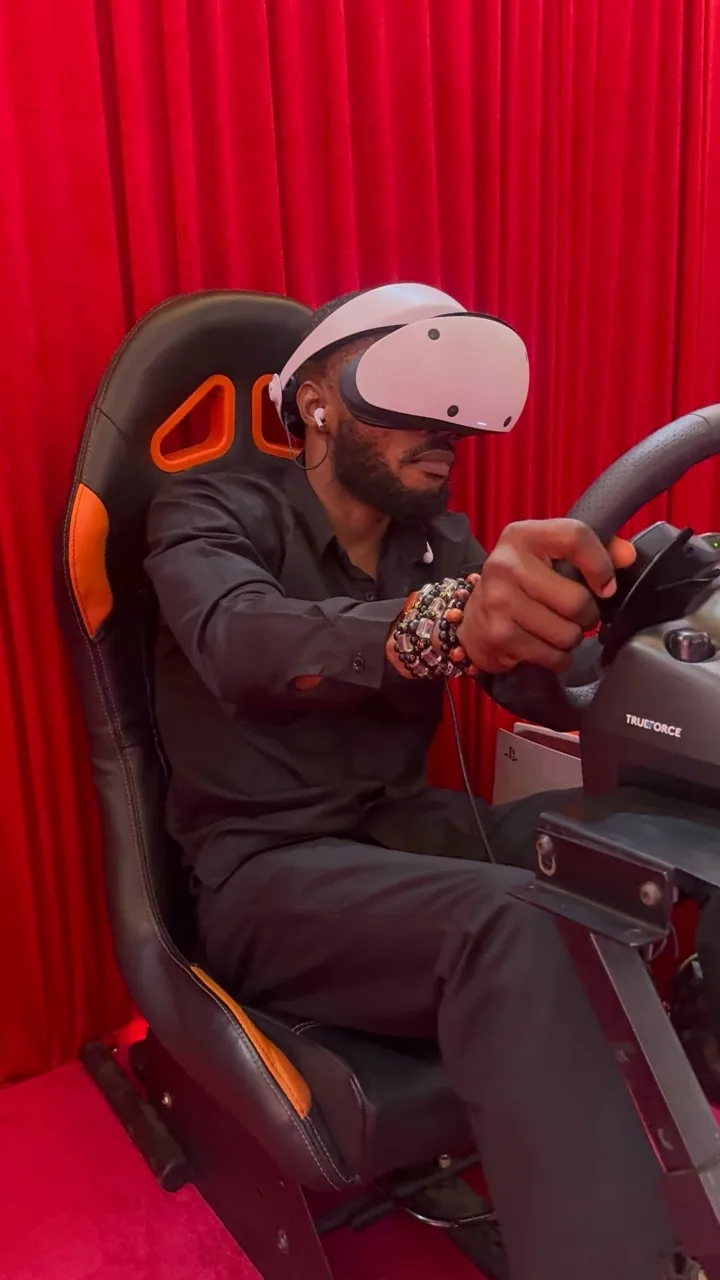 Player One VR racing simulator sponsor activation in Lagos